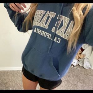 Lake tahoe vintage hoodie blue grey
